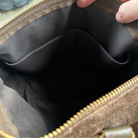 Vintage 70s Brown Suede Leather Doctor Bag Handbag Purse Chocolate Brown VTG - Picture 9 of 10